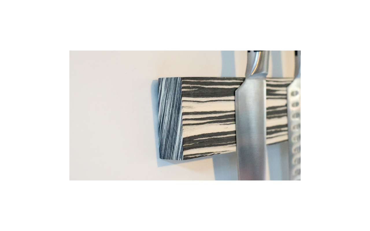 Magnetische Messerleiste | Echtholz schwarz-weiß